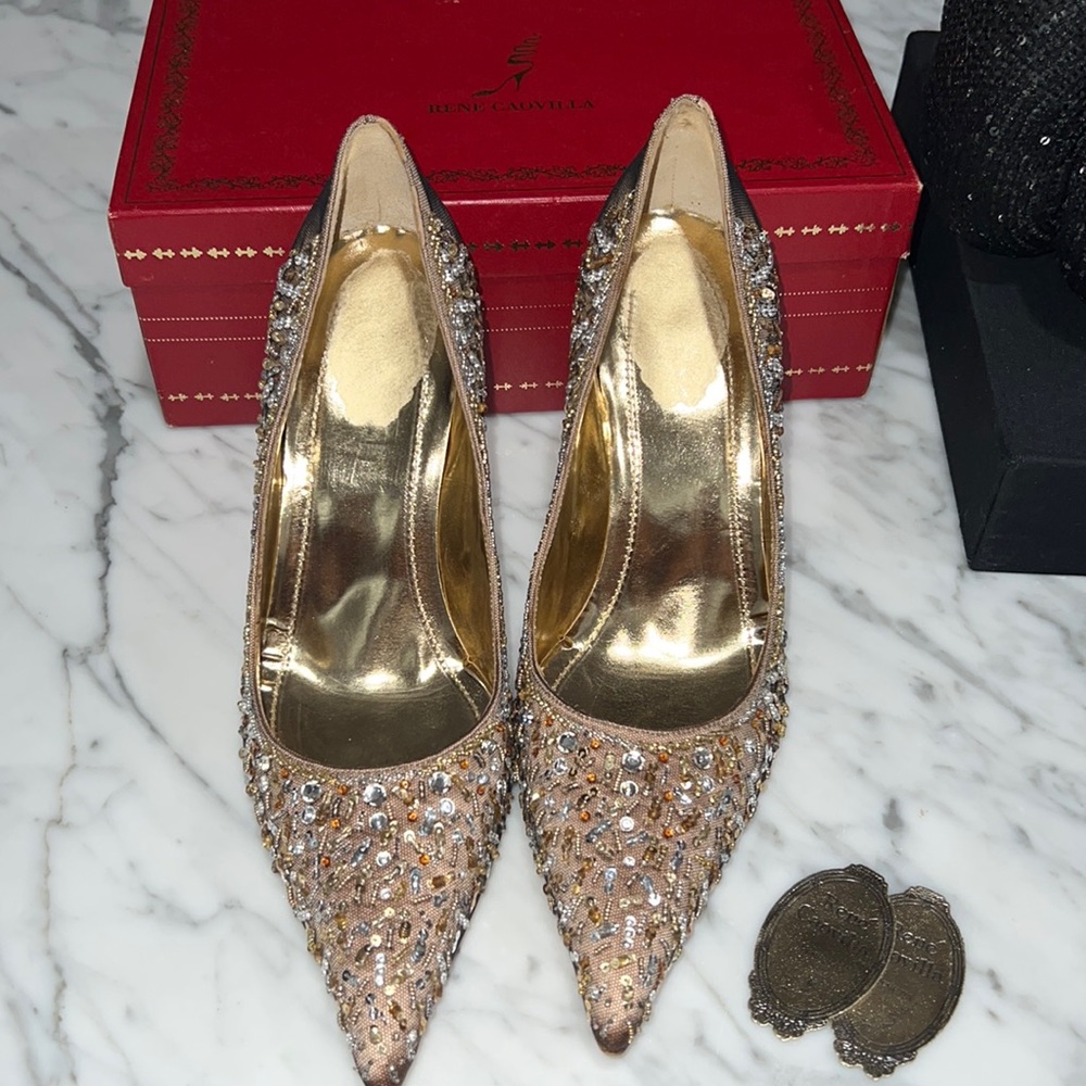 Rene Caovilla Cinderella slippers